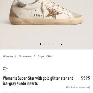 Golden Goose Women's Sneakers with Gold Glitter Star and Gray Inserts
